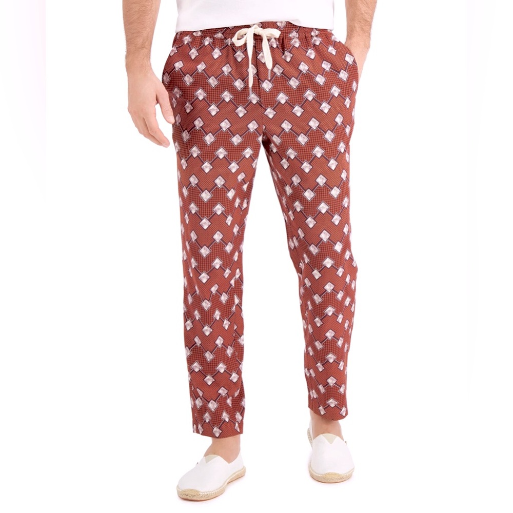 Tasso Elba Geometric Pattern Drawstring Casual Pa… - image 1